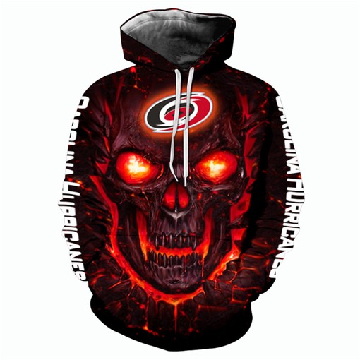 Carolina Hurricanes Halloween Hoodie 3D Skulls Pullover Nhl