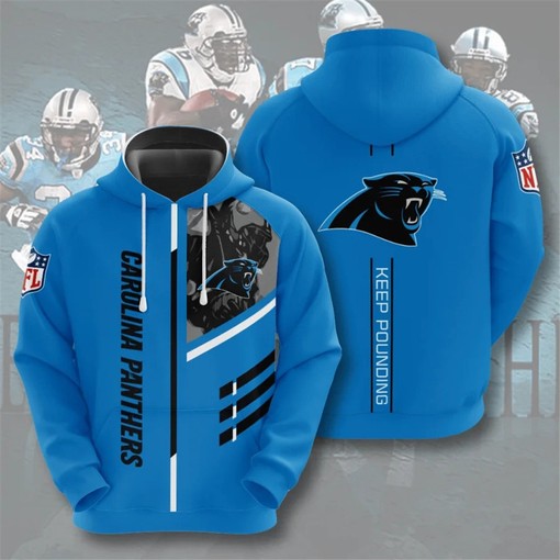 Carolina Panthers Hoodie 3D Zip Hoodie 3 Lines Graphic Gift for Fans