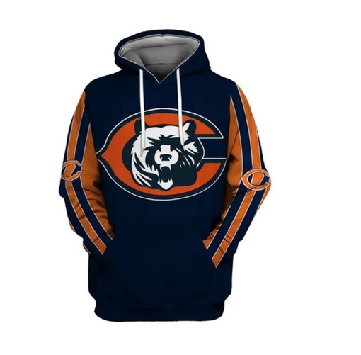 Chicago Bears Hoodie 3D Zip Hoodie