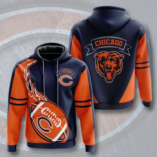 Chicago Bears Hoodie Flame Balls Graphic Gift for Fans