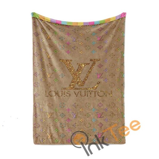 Colorful Louis Vuitton Limited Edition Sherpa Fleece Blanket Gifts for Family, for Couple