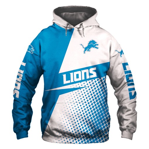 Detroit Lions Hoodie Longsleve Zip Hoodie for Fan