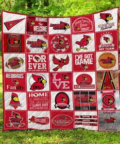 Illinois State Redbirds Quilt Blanket Bedding Set Gifts for Fans