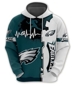 Philadelphia Eagles 3D All Over Print Zip Hoodie for Nfl Fans
