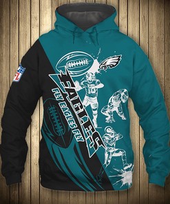 Philadelphia Eagles Hoodie 3D Cartoon Player Cute Zip Hoodie
