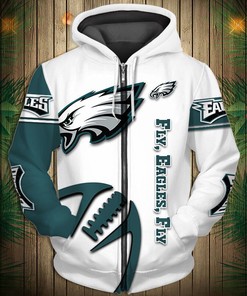 Philadelphia Eagles Hoodie 3D Graphic Balls Zip Hoodie Pullover