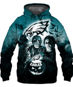 Philadelphia Eagles Hoodie 3D Halloween Horror Night Gift for Fans