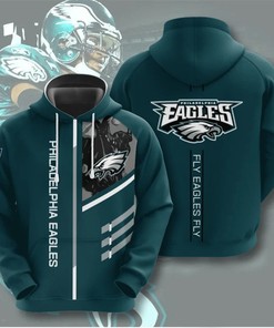 Philadelphia Eagles Hoodie 3D Zip Hoodie 3 Lines Graphic Gift for Fans