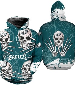 Philadelphia Eagles Hoodie Skull for Halloween Graphic