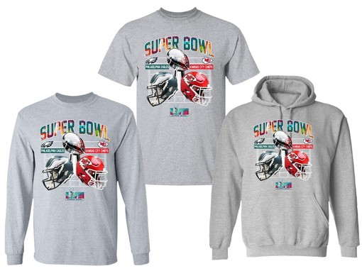 Super Bowl LVII T-Shirt Philadelphia Eagles Vs Kansas City Chiefs T ...