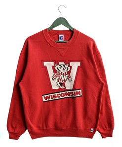 Vintage 90s Wisconsin University Sweatshirt Hoodie Shirt Gifts for Fans