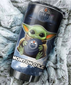 Baby Yoda Edmonton Oilers NHL Tumbler Perfect Gift for Fans
