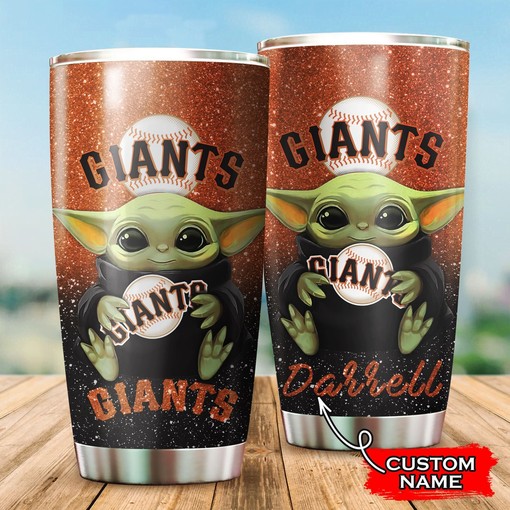 San Francisco Giants Baby Yoda Custom Name Tumbler Great Gifts for Fans
