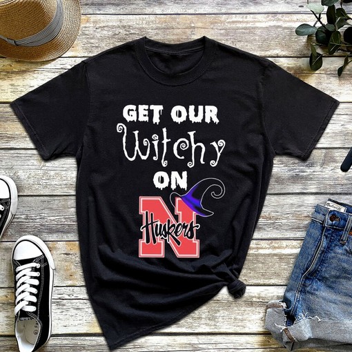 Nebraska Cornhuskers Halloween T Shirt, Get Our Witchy On Nebraska Huskers