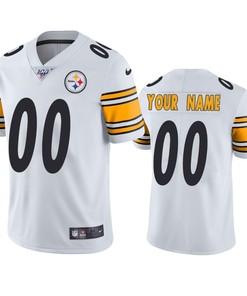 Pittsburgh Steelers Custom White 100th Season Vapor Limited Jersey - Universityshirt