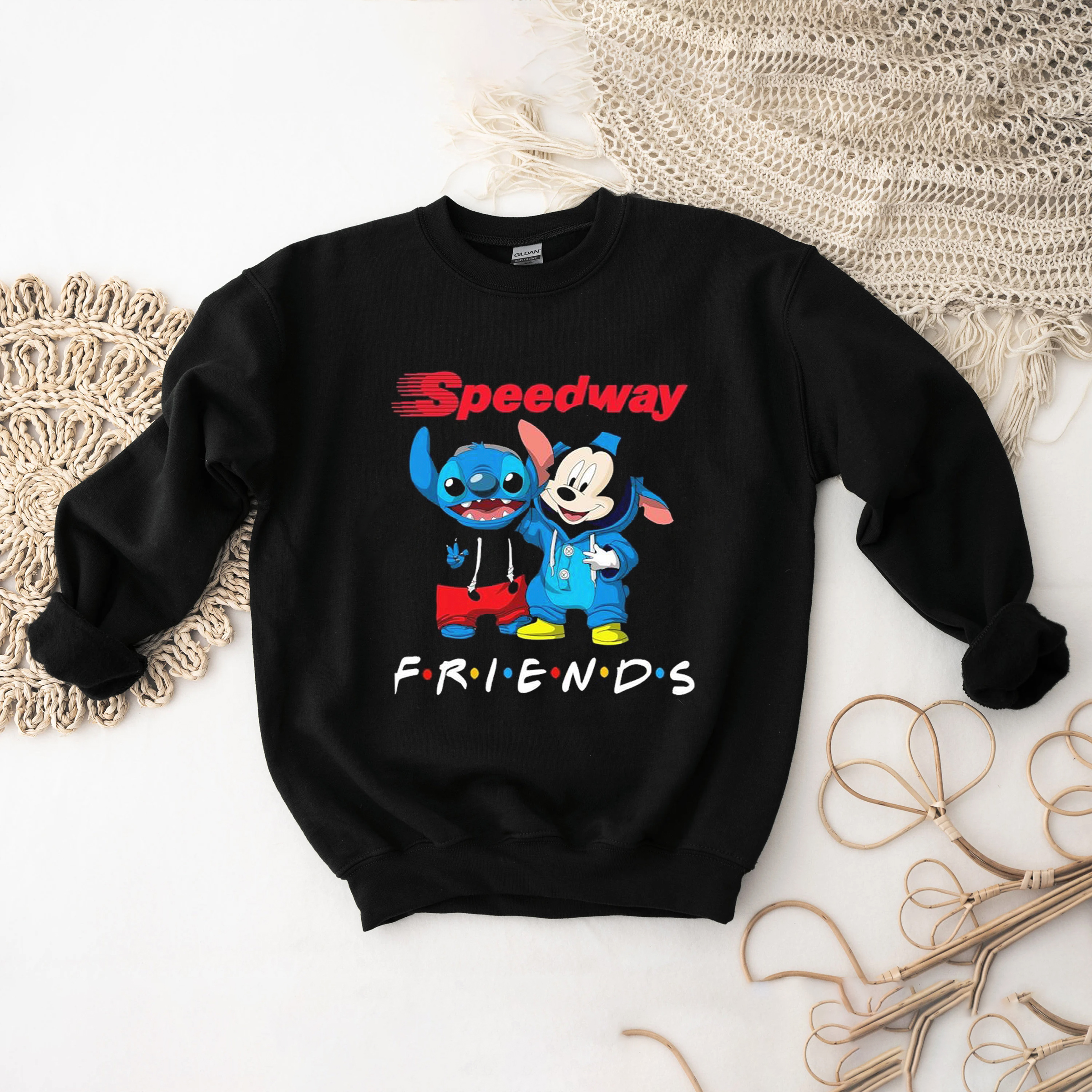 Baby Stitch And Mickey Mouse Friends Logo Shirt - Speedway Edition