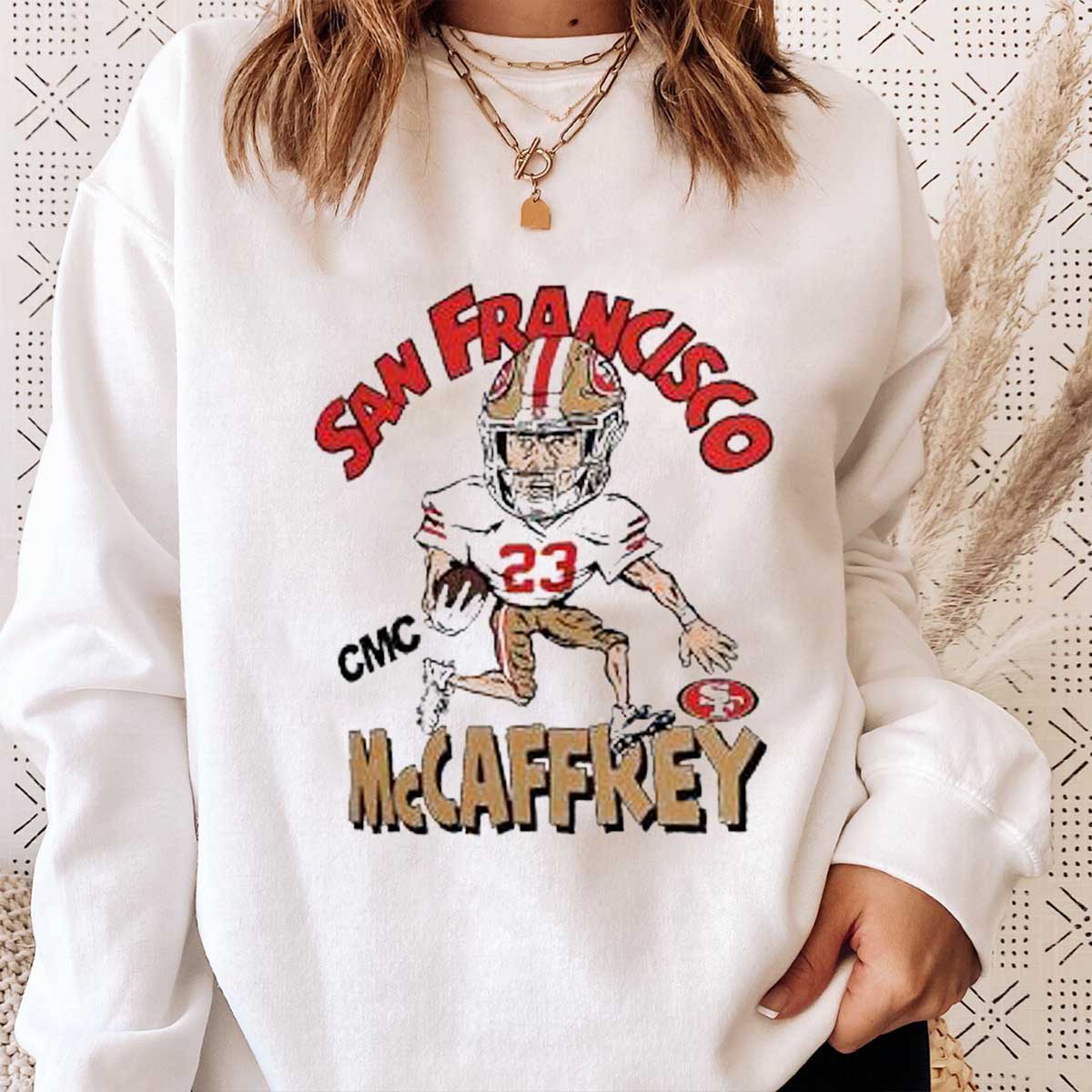 Christian McCaffrey San Francisco 49ers Homage Caricature Player T Shirt Sweatshirt Hoodie