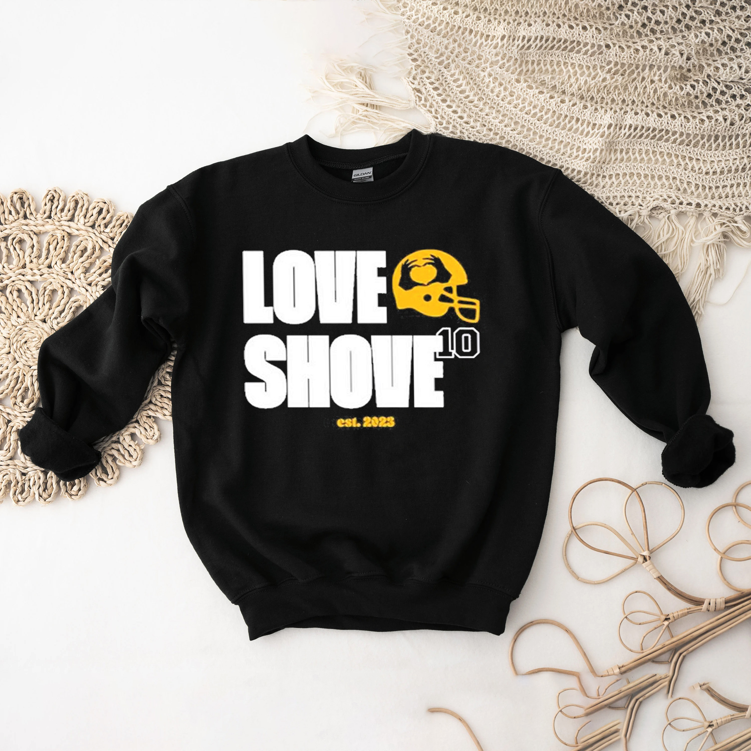 Gopackgo Helmet Shirt - Love Shove EST 2023 Gopackgo Sweatshirt, Hoodie