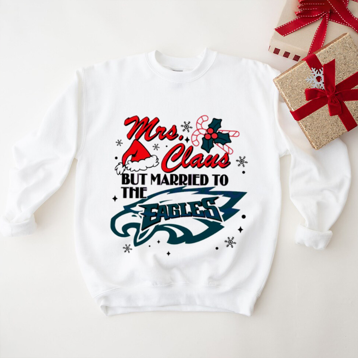 Married to The Eagles Shirt - Mrs Claus Supporting Her Team