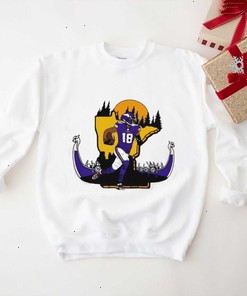 NFL Minnesota Vikings Football Justin Jefferson Player Number 18 Signature Cartoon Retro Shirt