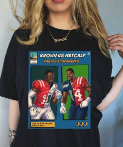Official Philadelphia Eagles vs Seahawks Brown vs Metcalf NFL 2023 MNF Game Shirt