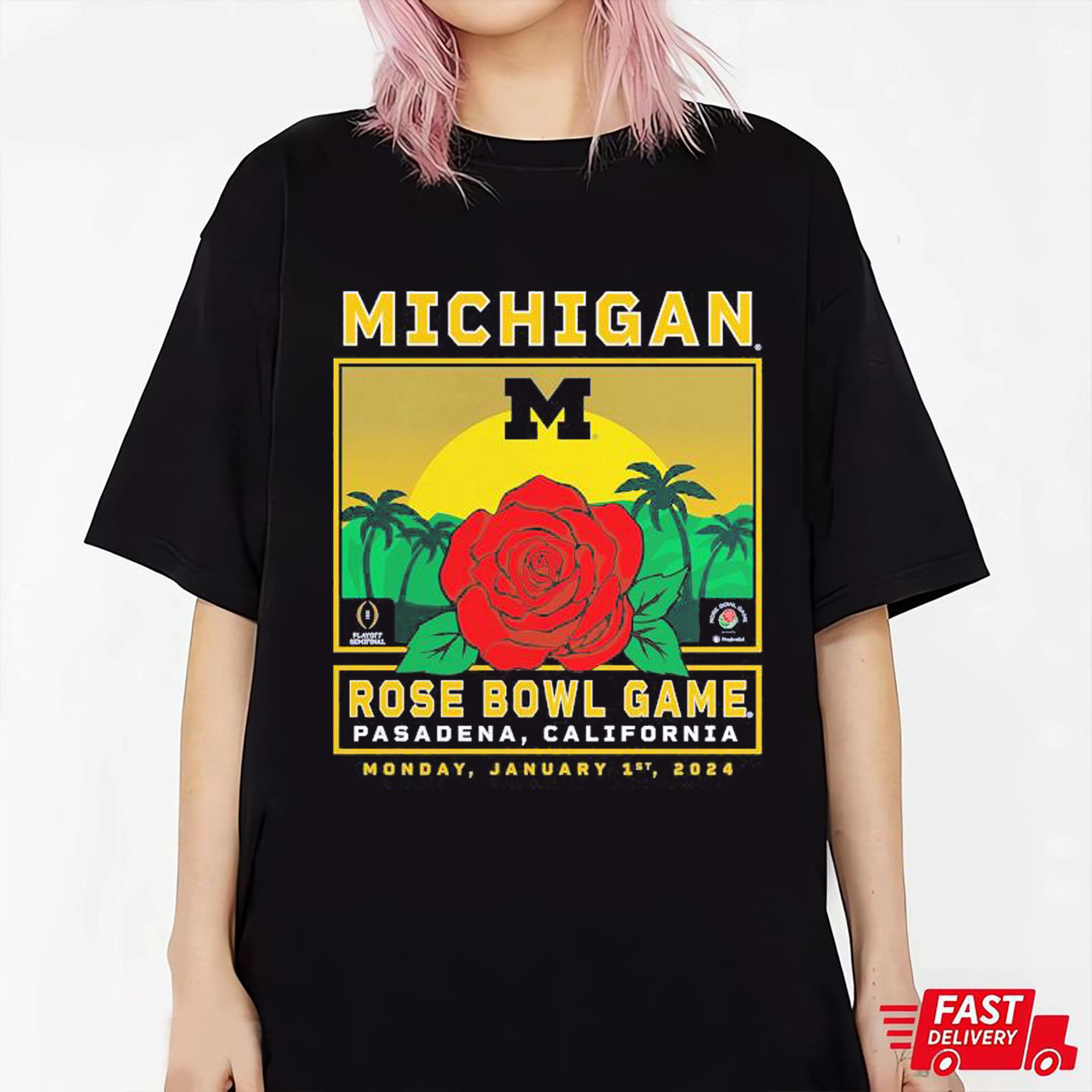 Rose Bowl T-Shirt - Michigan Wolverines College Football Playoff 2024 Rose Bowl Sweatshirt