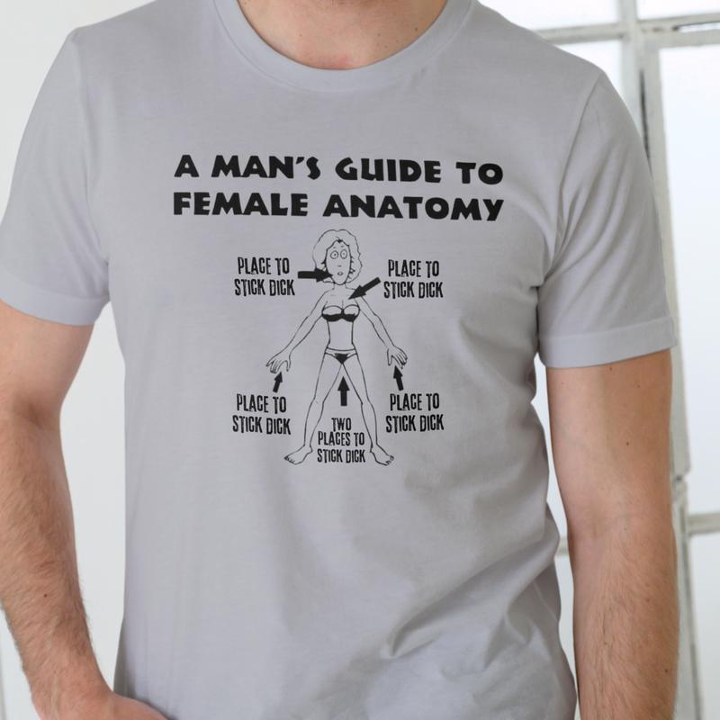 A Humorous Take on Female Anatomy: A Man's Guide T-Shirt for Men
