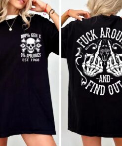 Custom Gen X FAFO Skull and Bones Vintage Inspired Shirt - Raised On Hose Water and Neglect