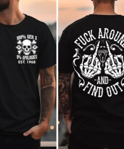 Custom Gen X FAFO Skull and Bones Vintage Inspired Shirt - Raised On Hose Water and Neglect