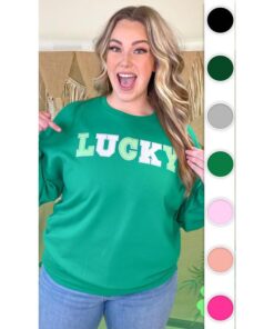 Lucky Sequin Graphic Sweatshirt for St. Patrick's Day
