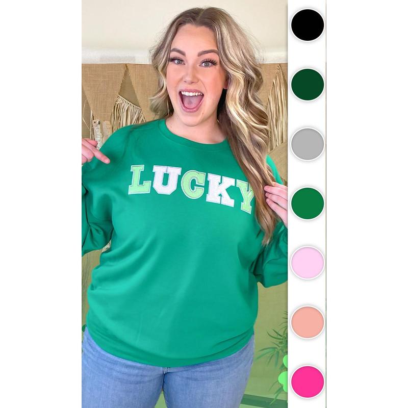 Lucky Sequin Graphic Sweatshirt for St. Patrick's Day