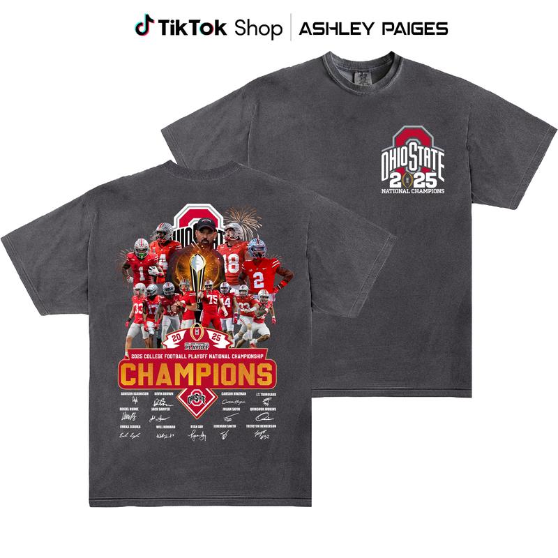 Ohio State Buckeyes 2025 National Champions T-Shirt - Celebrate College Football Glory with Pride