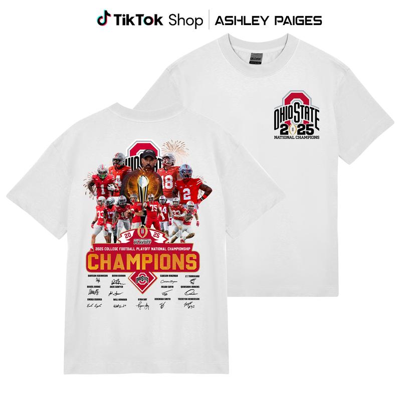 Ohio State Buckeyes 2025 National Champions T-Shirt - Celebrate College Football Glory with Pride