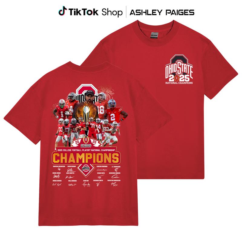 Ohio State Buckeyes 2025 National Champions T-Shirt - Celebrate College Football Glory with Pride