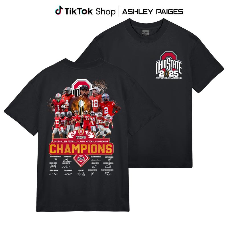 Ohio State Buckeyes 2025 National Champions T-Shirt - Celebrate College Football Glory with Pride