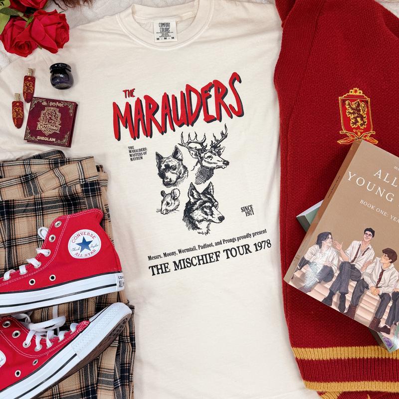 The Mischief Tour 1978 - Marauder's Map Inspired Garment Dyed Tee