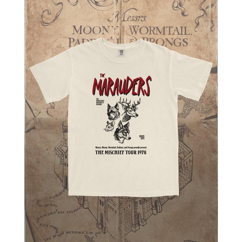The Mischief Tour 1978 - Marauder's Map Inspired Garment Dyed Tee