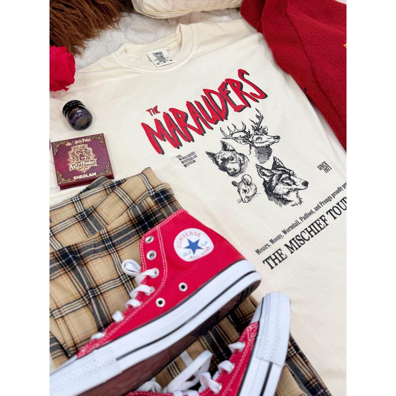 The Mischief Tour 1978 - Marauder's Map Inspired Garment Dyed Tee