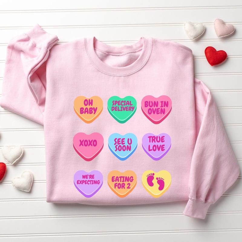 Valentine's Day Pregnancy Announcement Gift Shirt for Expecting Moms