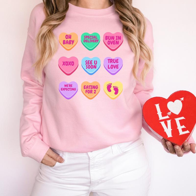 Valentine's Day Pregnancy Announcement Gift Shirt for Expecting Moms