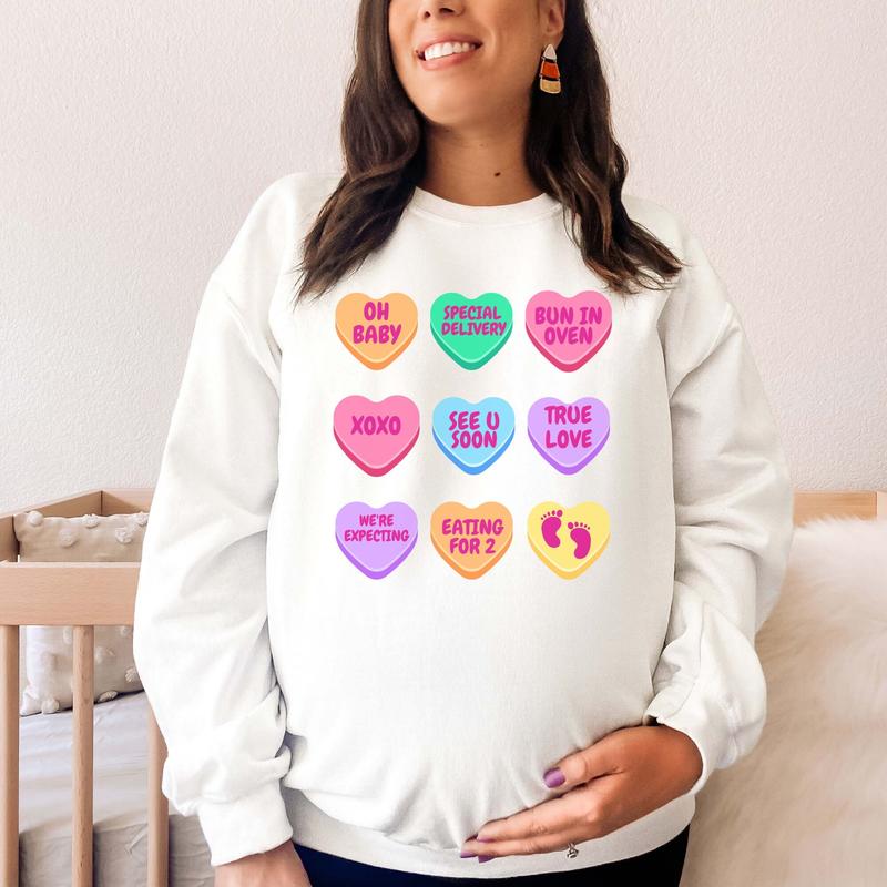 Valentine's Day Pregnancy Announcement Gift Shirt for Expecting Moms
