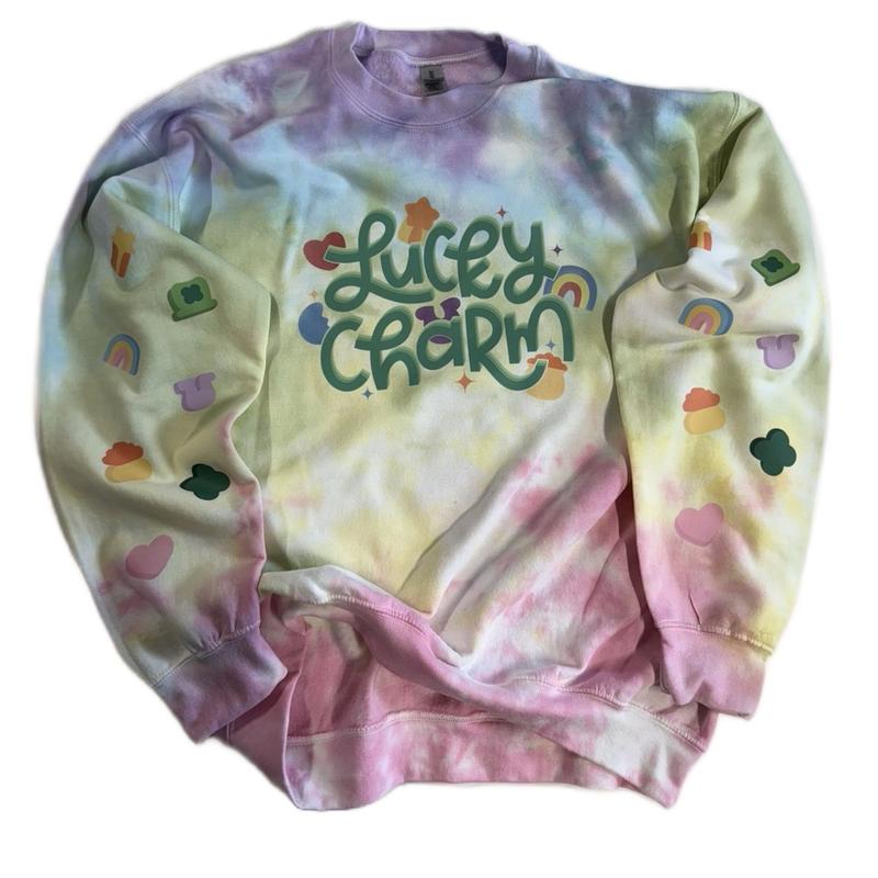 Lucky Charm Tie-Dye Crewneck Sweatshirt for Saint Patrick's Day