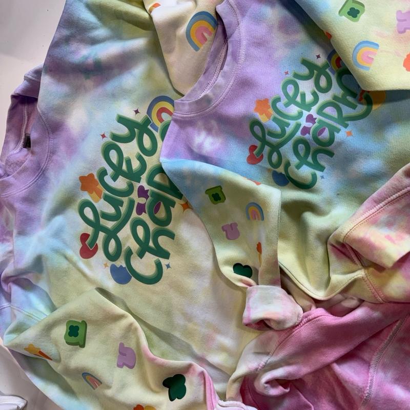 Lucky Charm Tie-Dye Crewneck Sweatshirt for Saint Patrick's Day