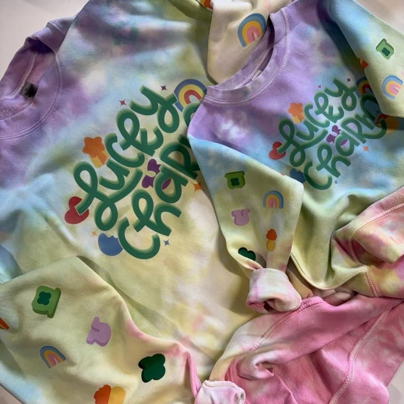 Lucky Charm Tie-Dye Crewneck Sweatshirt for Saint Patrick's Day