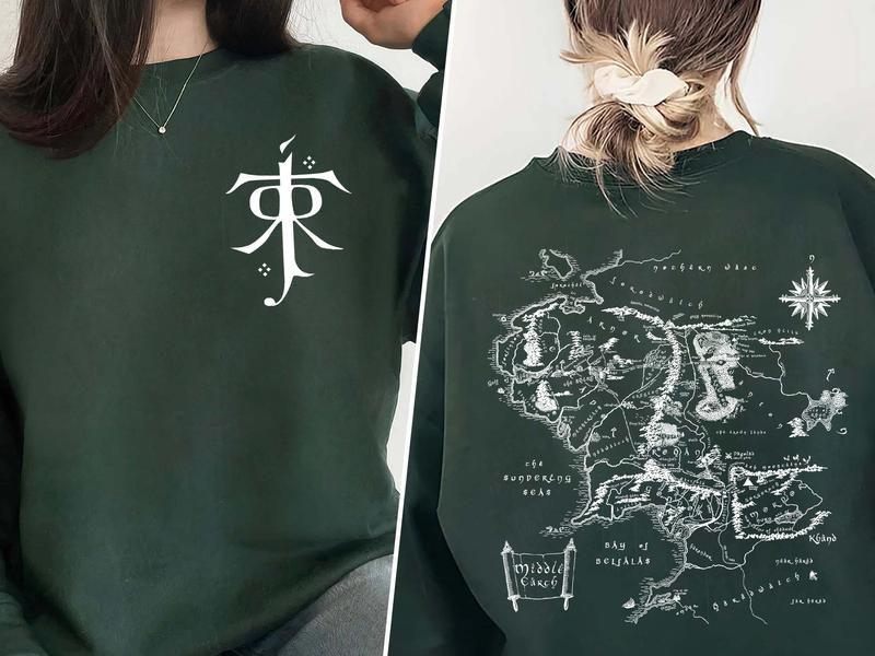 Middle-earth Map Hoodie - JRR Tolkien Inspired LOTR Apparel