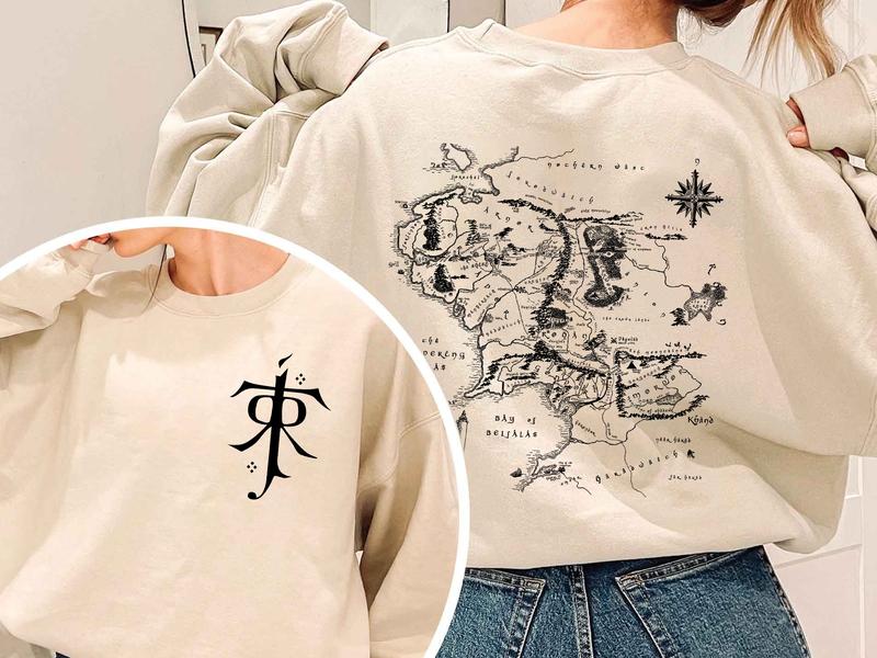 Middle-earth Map Hoodie - JRR Tolkien Inspired LOTR Apparel