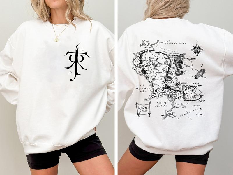 Middle-earth Map Hoodie - JRR Tolkien Inspired LOTR Apparel