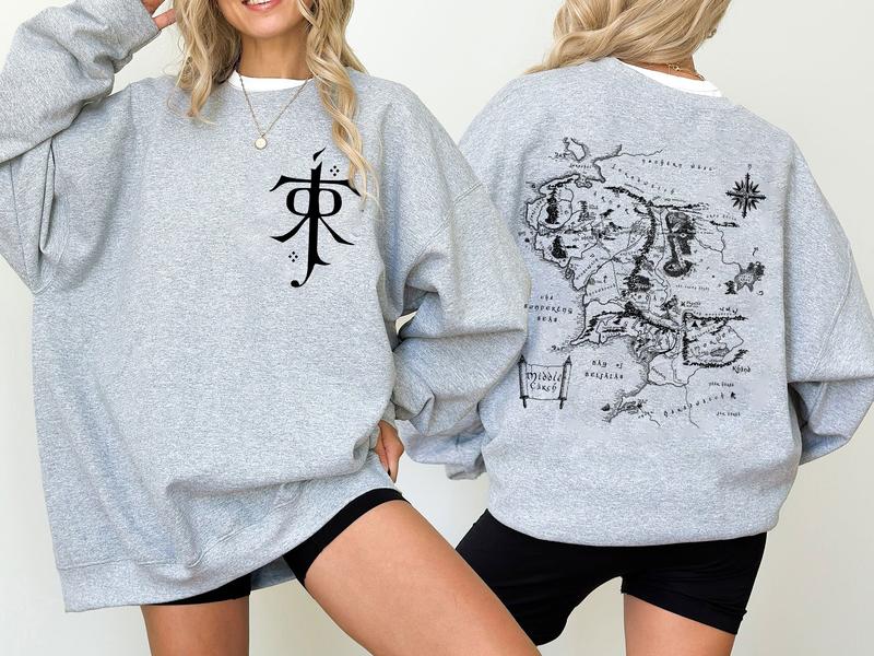 Middle-earth Map Hoodie - JRR Tolkien Inspired LOTR Apparel