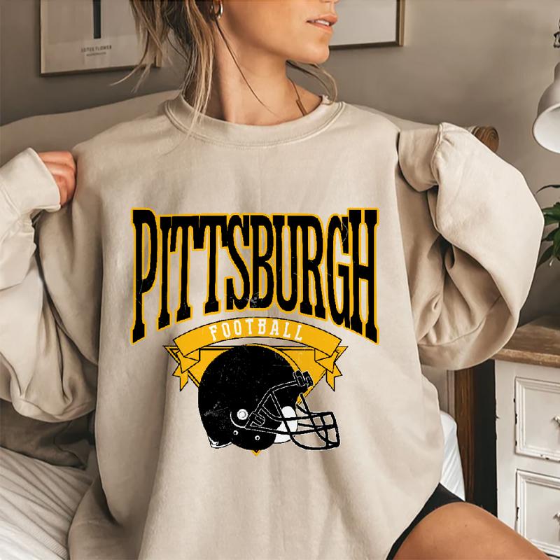 Pittsburgh Vintage Football Sweatshirt | Retro Casual Pullover for Women
